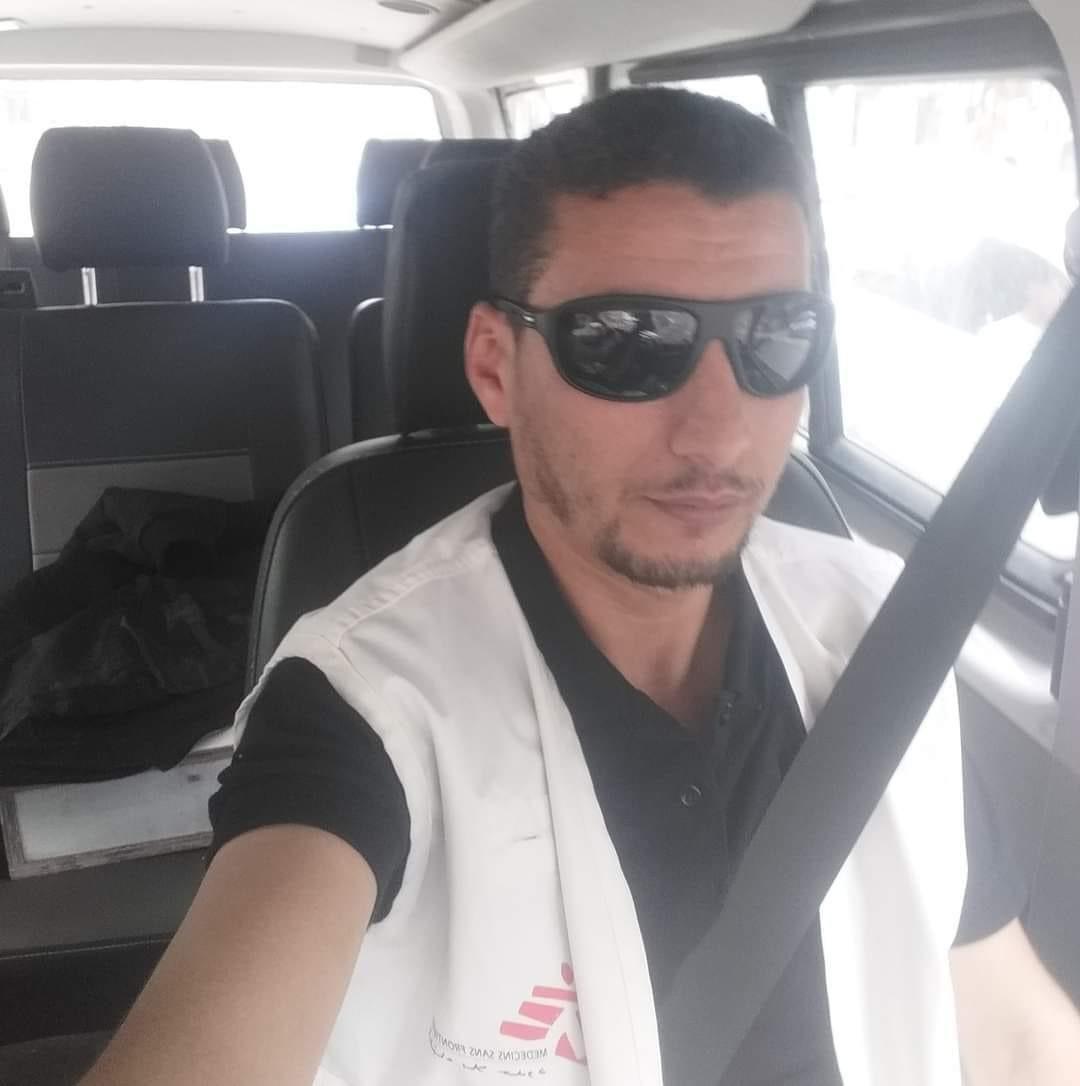 Hasan Suboh in an MSF vehicle