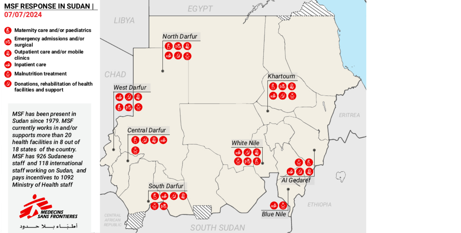 Sudan Map - 2024 - July